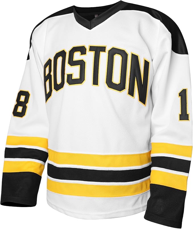 18 Happy Gilmore Hockey Jersey for Men,Boston Adam Sandler 1996 Movie Ice Hockey Jersey white S-3XL