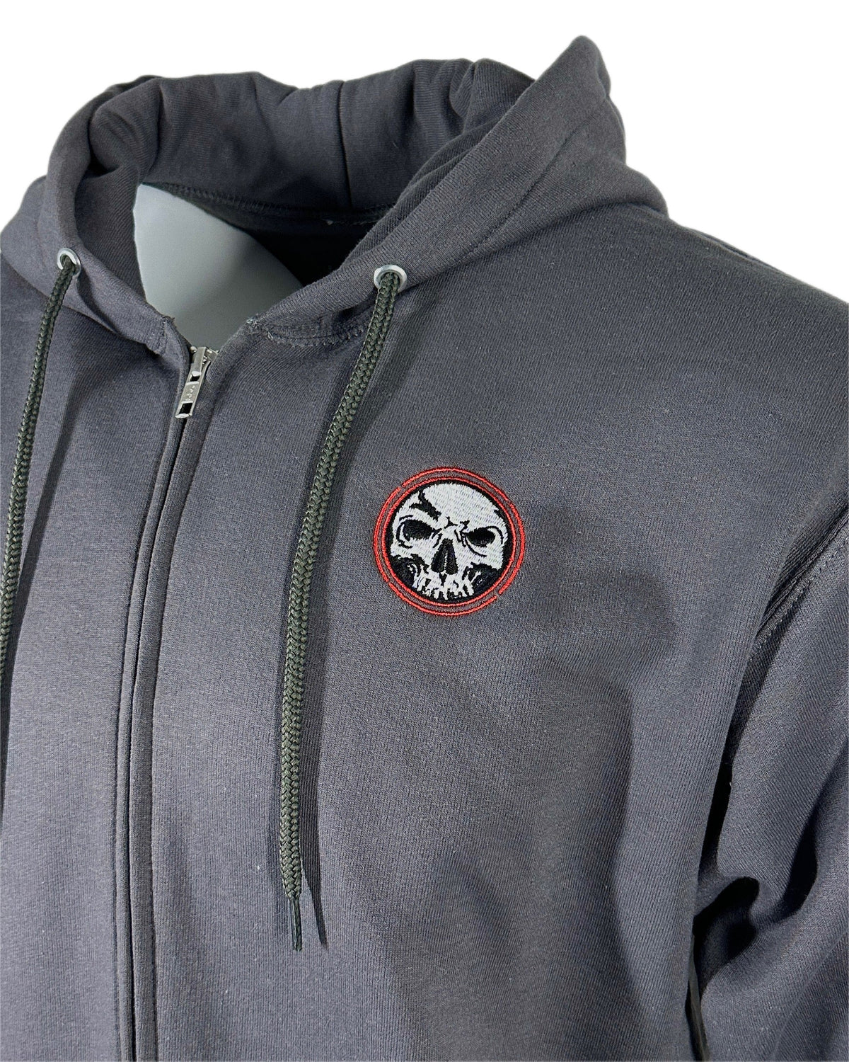 CLOSEOUT Unisex Red Ring Logo Charcoal Zip-Up Hoodie