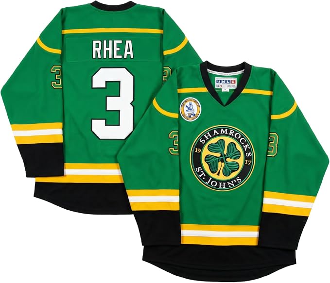 Ross The Boss Rhea #3 St John’s Shamrocks Hockey Jersey – Goon-Inspired Throwback, Stitched Letters, Sizes S–5XL