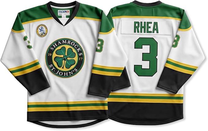 Ross The Boss Rhea #3 St John’s Shamrocks Hockey Jersey – Goon-Inspired Throwback, Stitched Letters, Sizes S–5XL