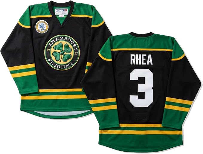 Ross The Boss Rhea #3 St John’s Shamrocks Hockey Jersey – Goon-Inspired Throwback, Stitched Letters, Sizes S–5XL