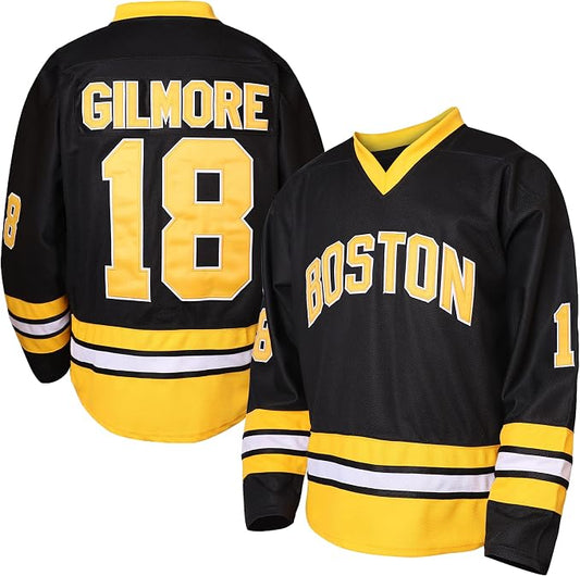 18 Happy Gilmore Hockey Jersey for Men,Boston Adam Sandler 1996 Movie Ice Hockey Jersey S-3XL