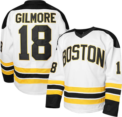 18 Happy Gilmore Hockey Jersey for Men,Boston Adam Sandler 1996 Movie Ice Hockey Jersey white  S-3XL