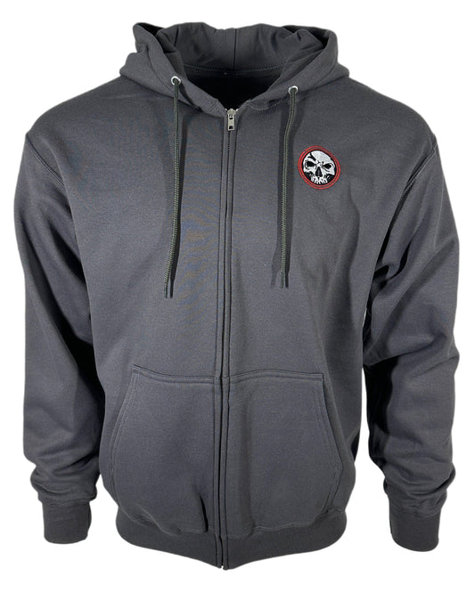 CLOSEOUT Unisex Red Ring Logo Charcoal Zip-Up Hoodie