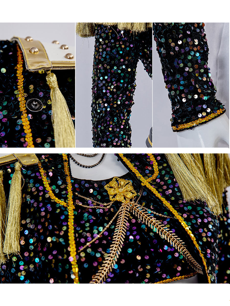 Gold Stage Sequins Outfit