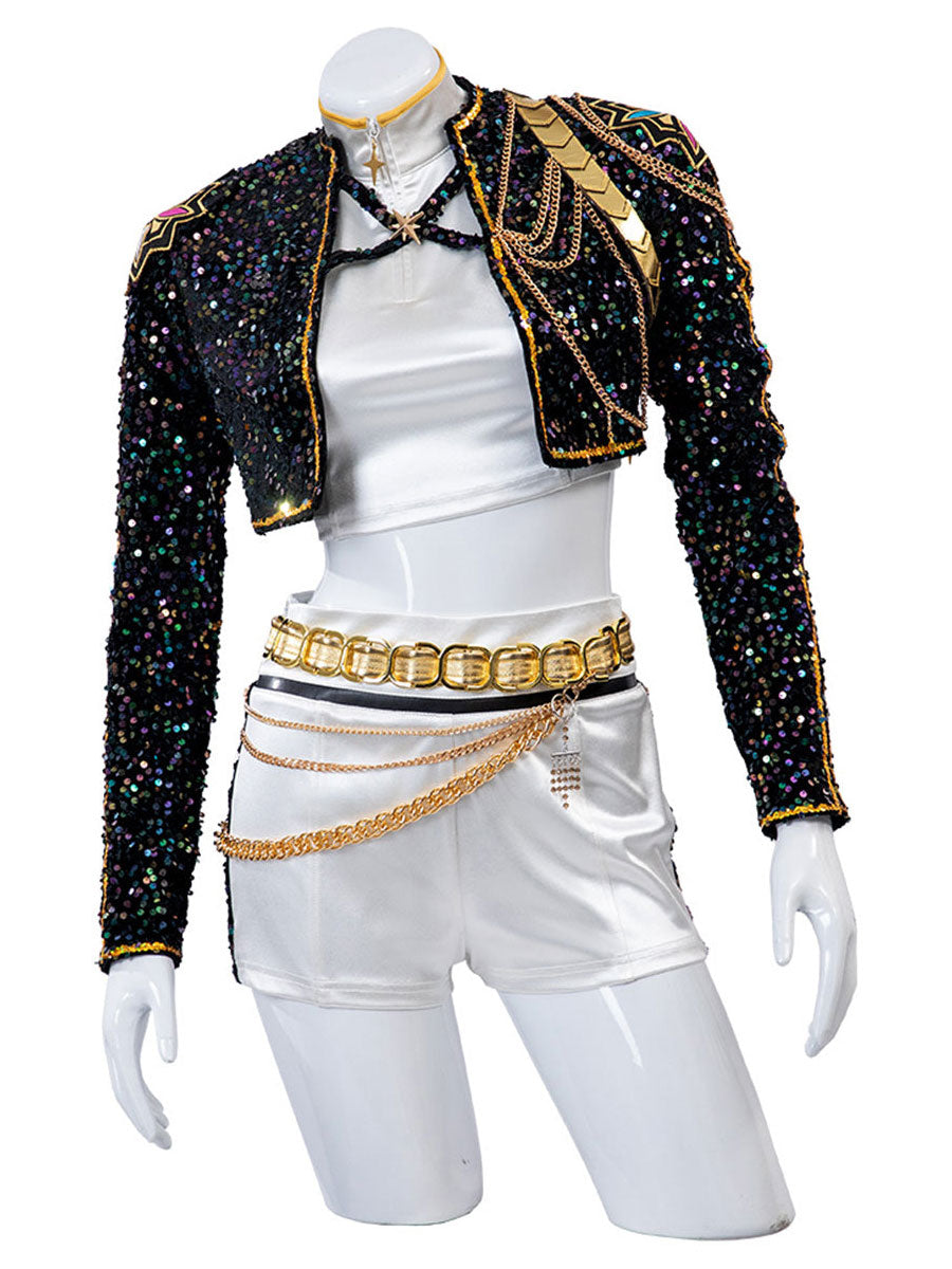 Korean Idol Inspired Colored Sequins Costume