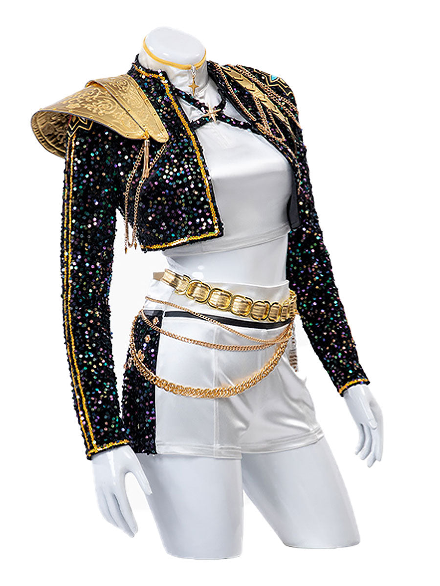 Korean Idol Inspired Colored Sequins Costume