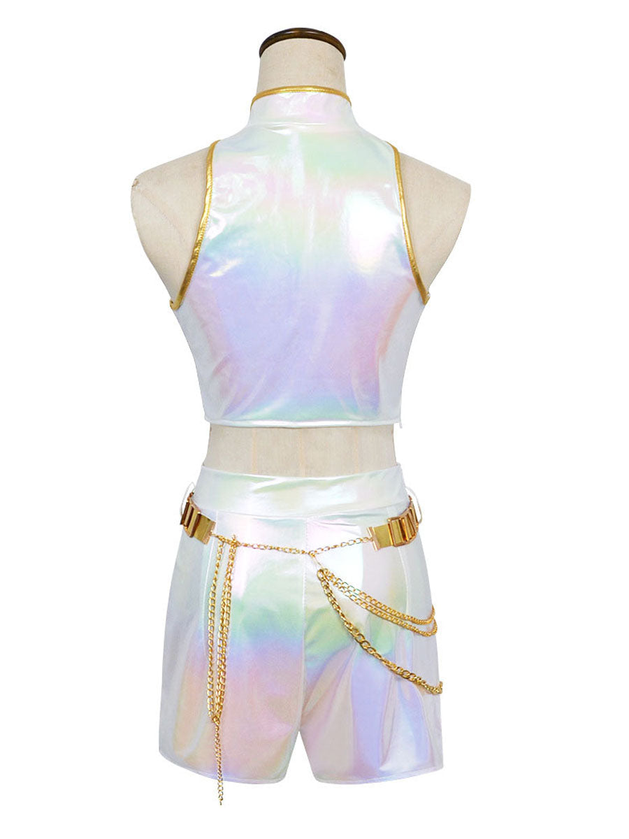 PU Leather POP Star White Costume