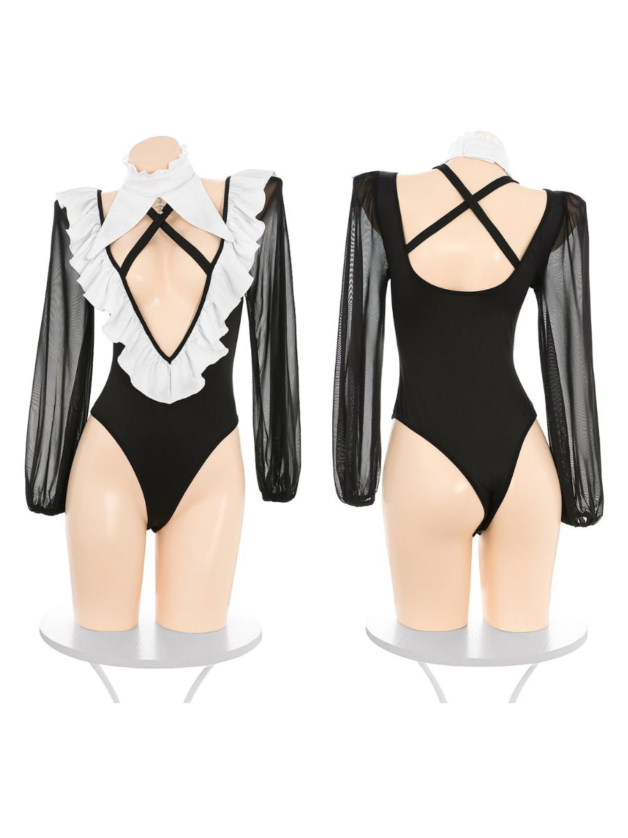 Dark Nun Ruffled Bodysuit Lingerie