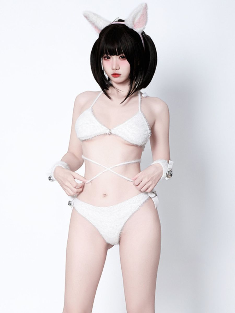 Cute Fluffy Cat Lingerie Set