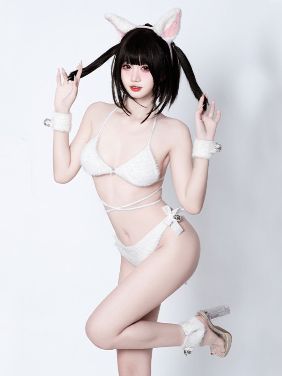 Cute Fluffy Cat Lingerie Set