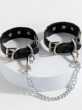 Heart Studded Leather Handcuffs