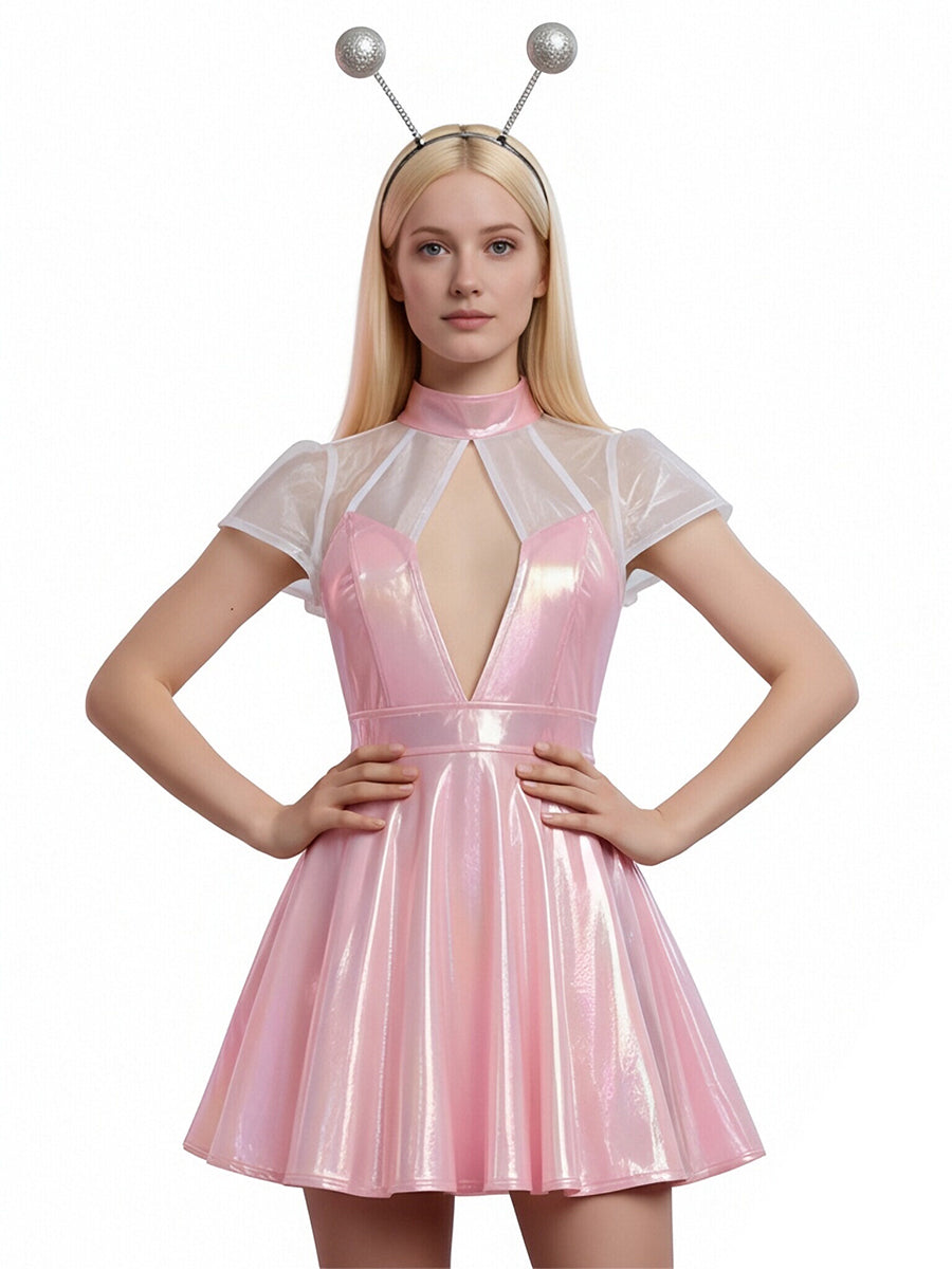 Holographic Alien Cosplay Mini Dress
