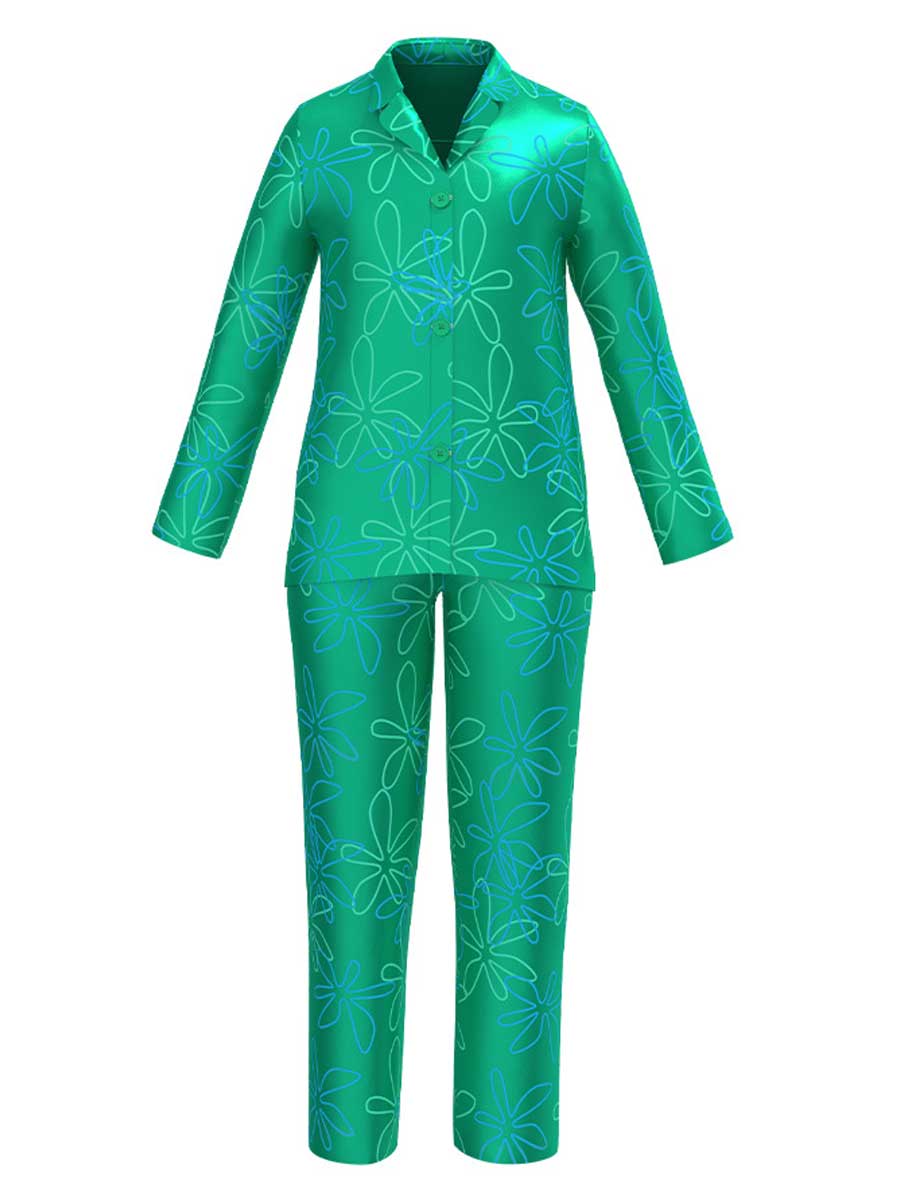 Two Piece Satin Sleep Pajama Set