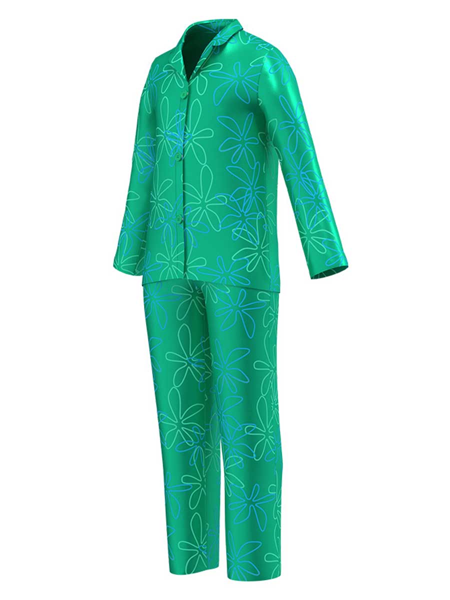 Two Piece Satin Sleep Pajama Set