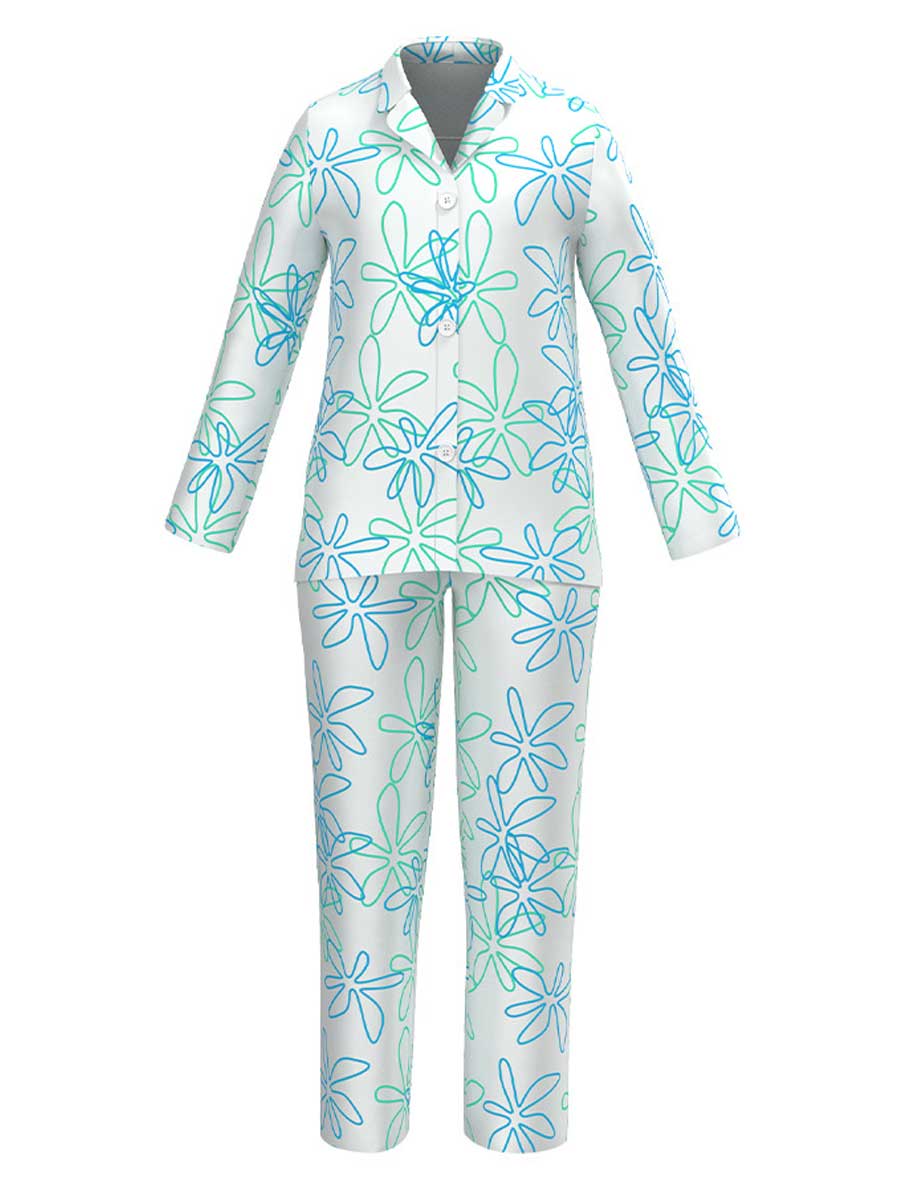 Two Piece Satin Sleep Pajama Set