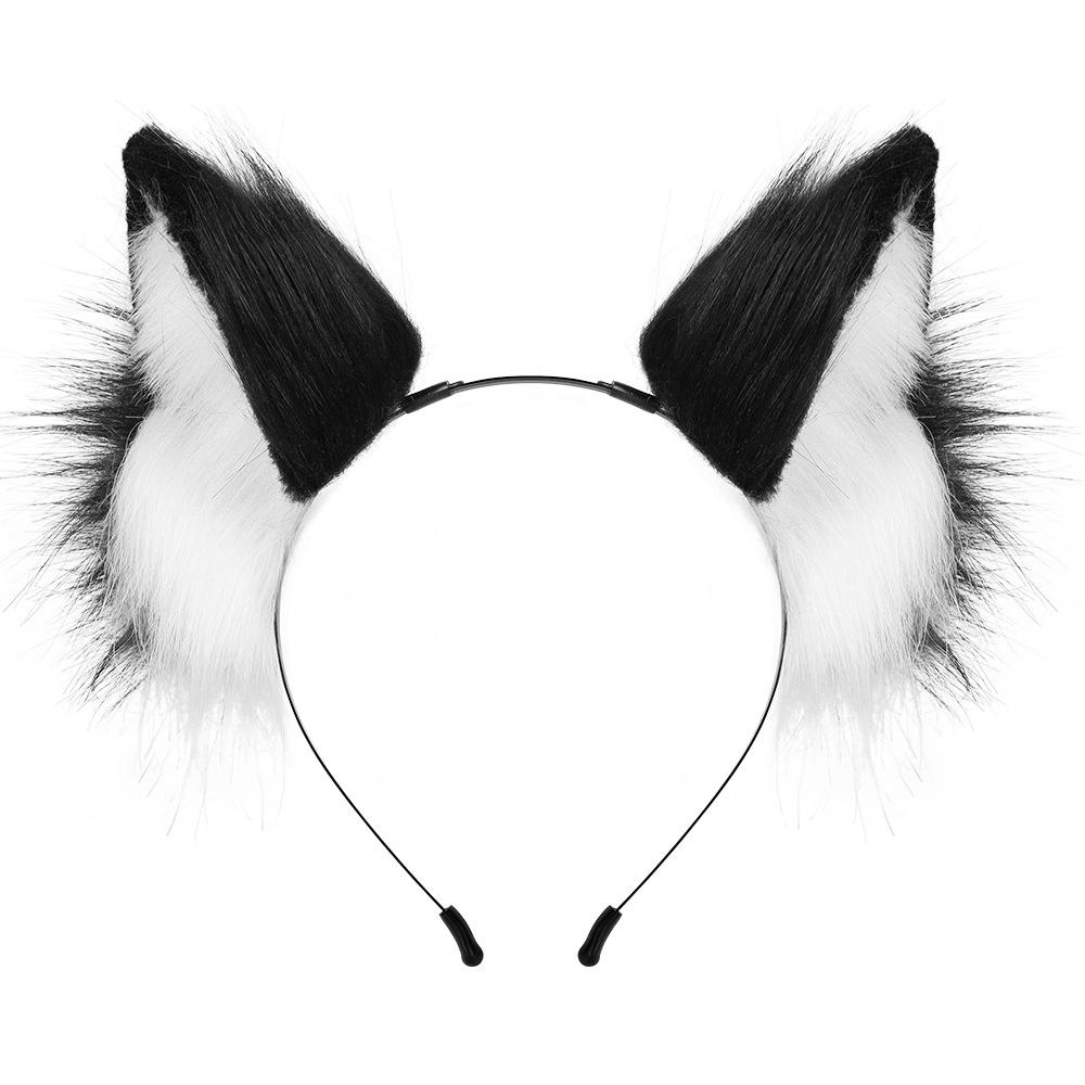 Fox Cat Ears Hair Headband Long Fur Animal Wolf Cosplay Party Headwear