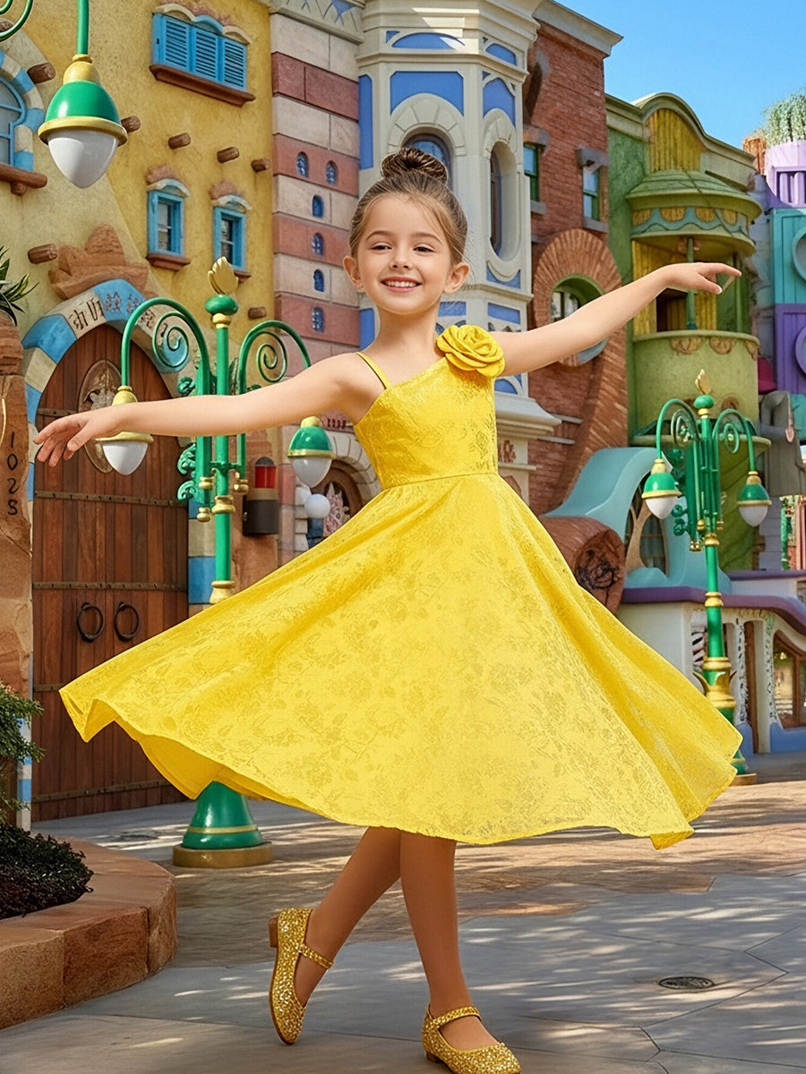 Girls Bunny-Inspired One Shoulder Dress
