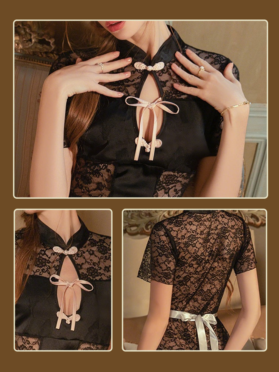 Lace Cheongsam Babydoll Dress