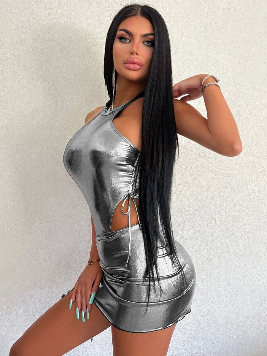 Metallic Bodysuit and Skirt Set - jonesjonas