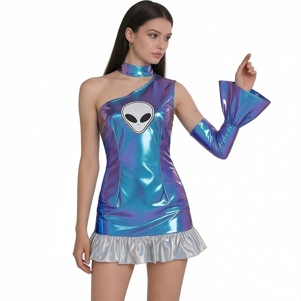 Metallic Space Girl Mini Dress - jonesjonas