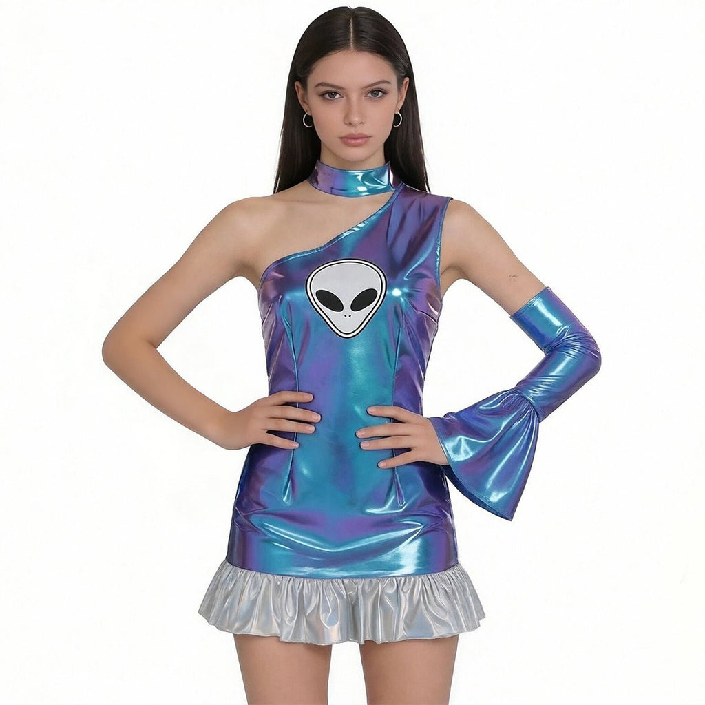 Metallic Space Girl Mini Dress - jonesjonas