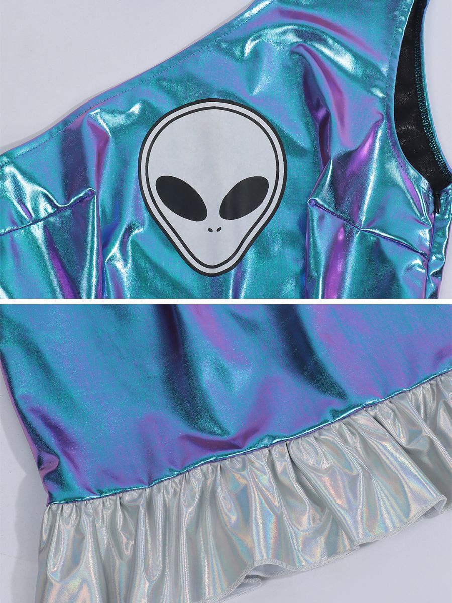 Metallic Space Girl Mini Dress - jonesjonas