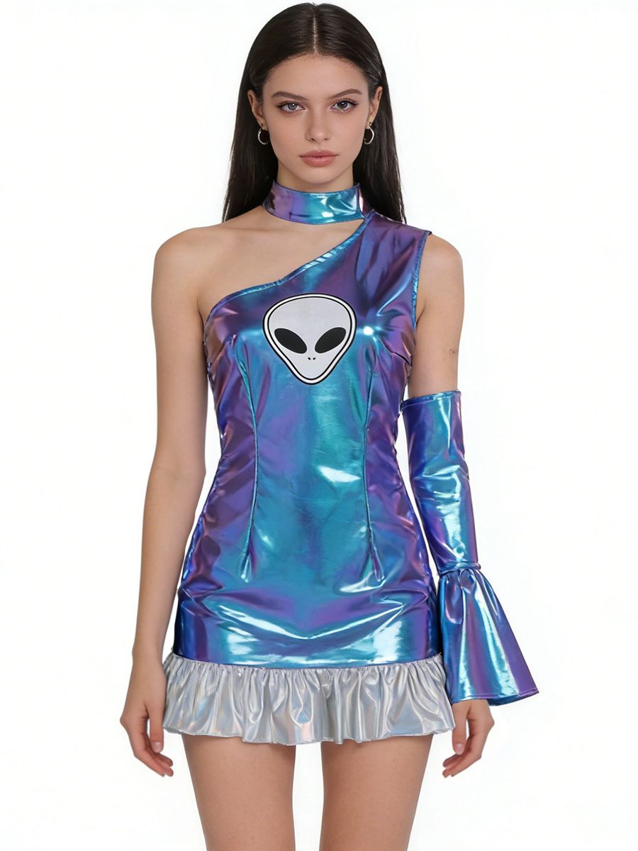 Metallic Space Girl Mini Dress - jonesjonas