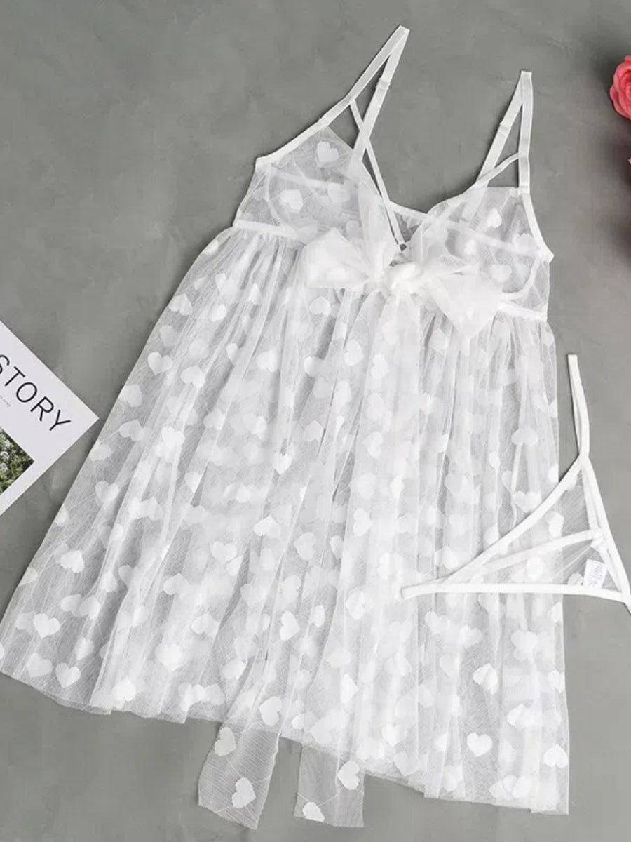 Tulle Bow Flyaway Babydoll Set
