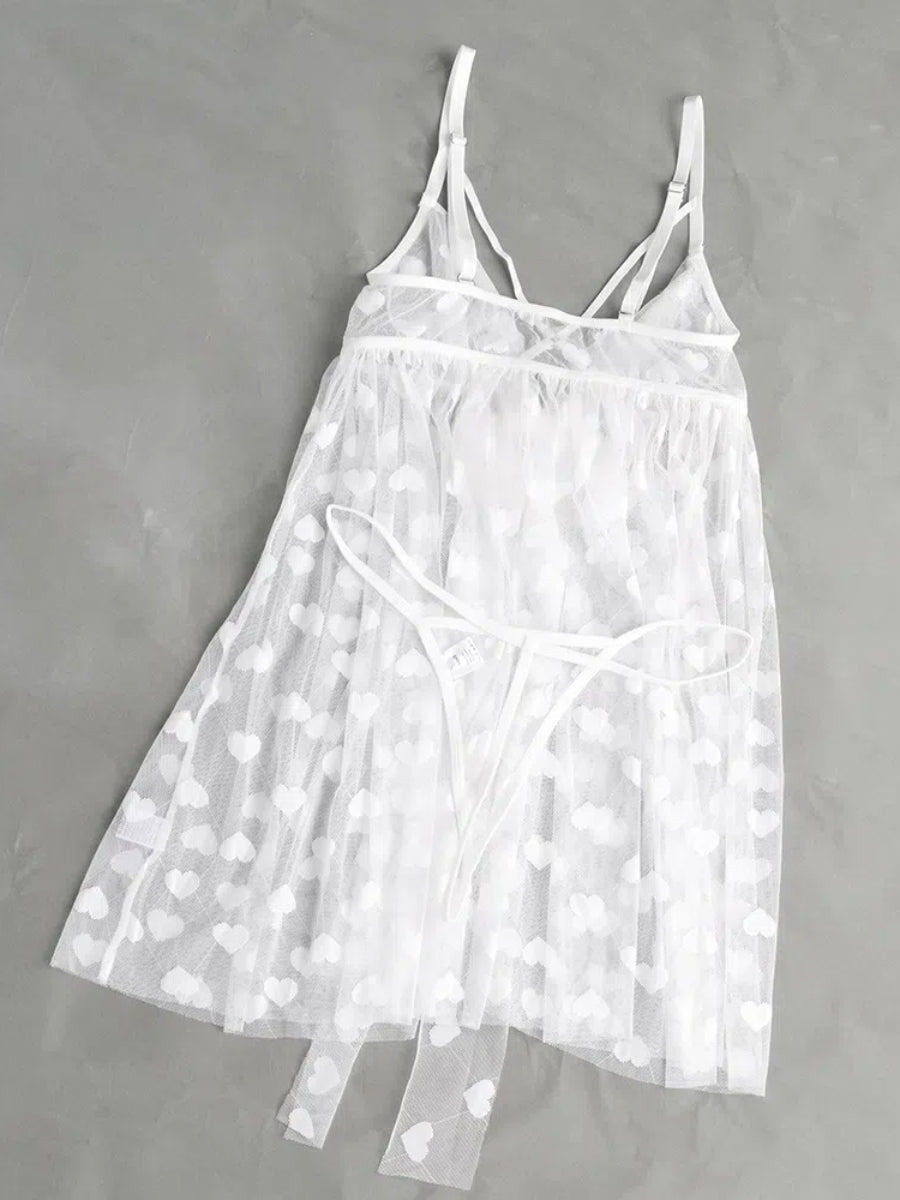 Tulle Bow Flyaway Babydoll Set