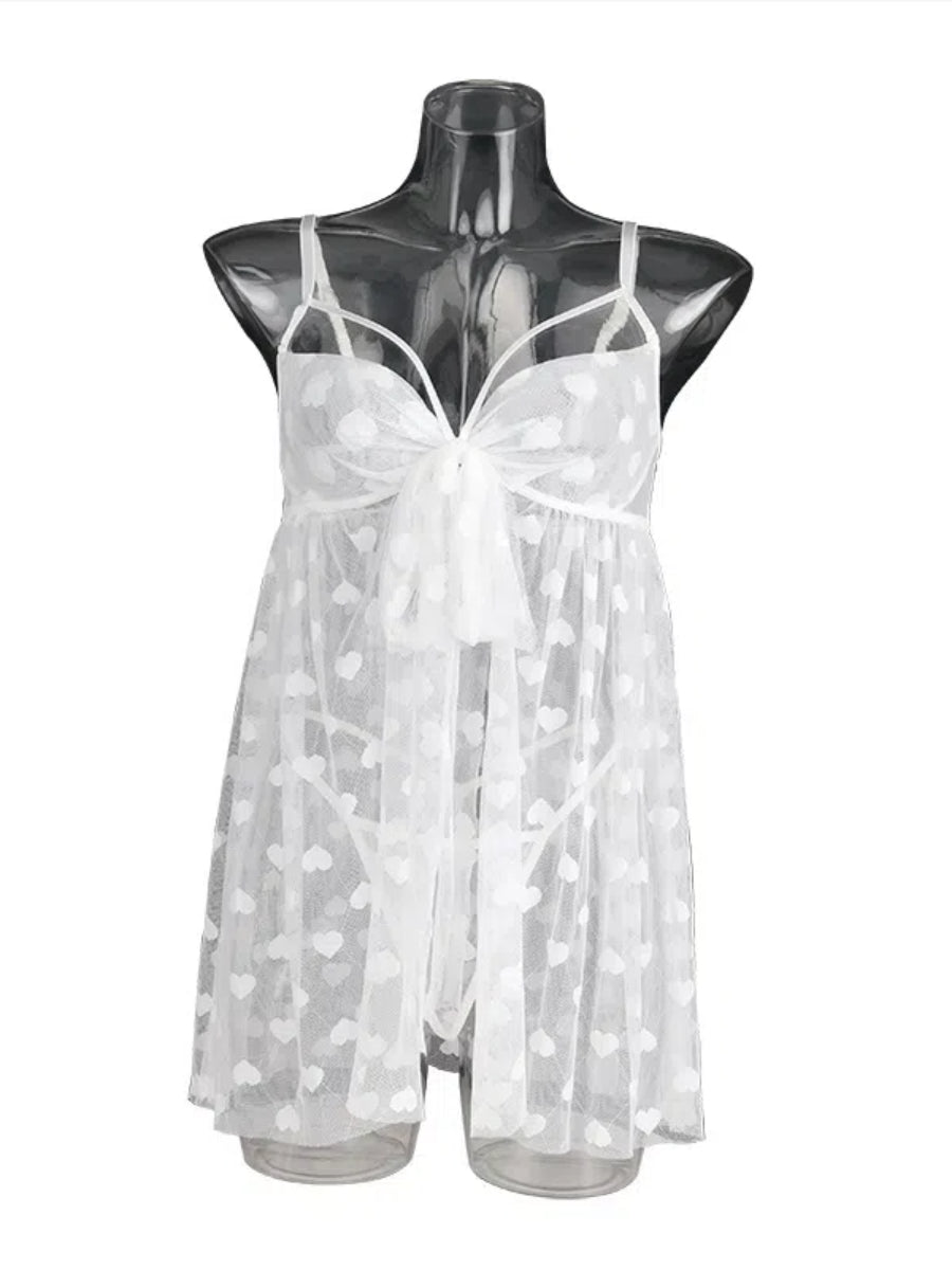 Tulle Bow Flyaway Babydoll Set