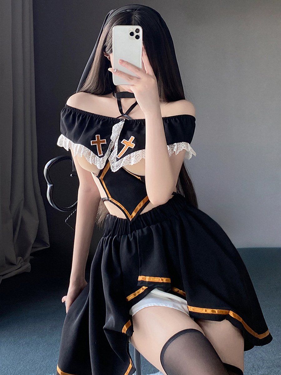 Sexy Cupless Nun Costume