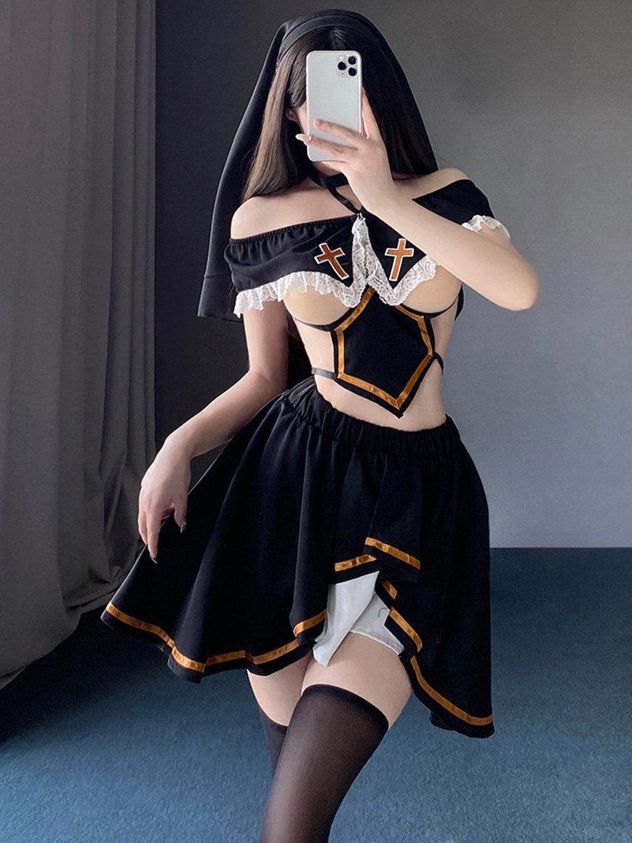 Sexy Cupless Nun Costume