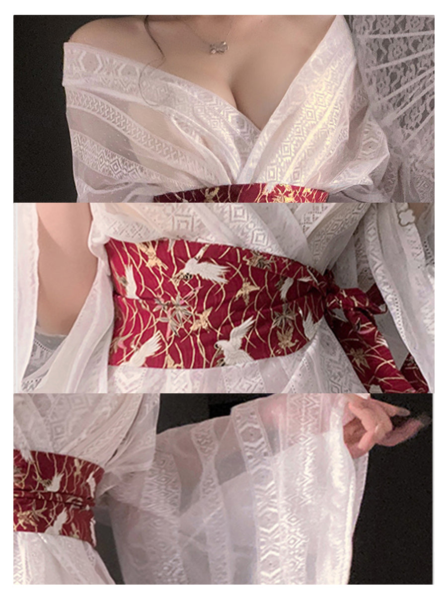 Sexy Sheer Kimono Lingerie Set