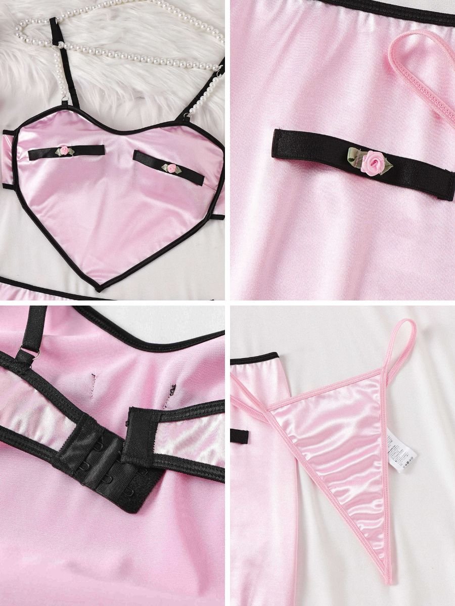 Pink Heart - Shaped Two - Piece Outfit - jonesjonas