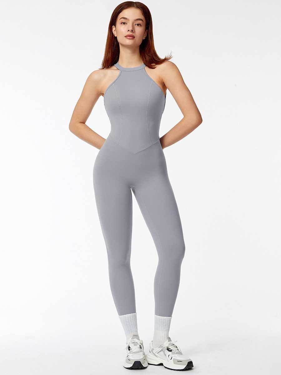 Open Back Sleeveless Activewear Jumpsuit