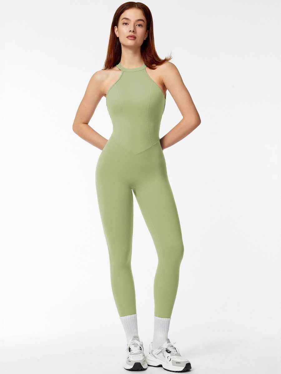 Open Back Sleeveless Activewear Jumpsuit
