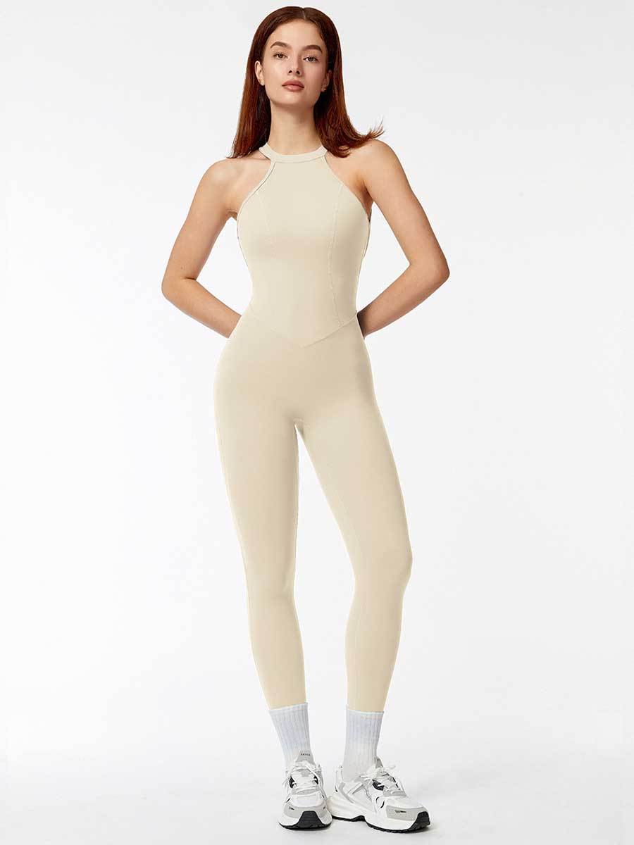Open Back Sleeveless Activewear Jumpsuit