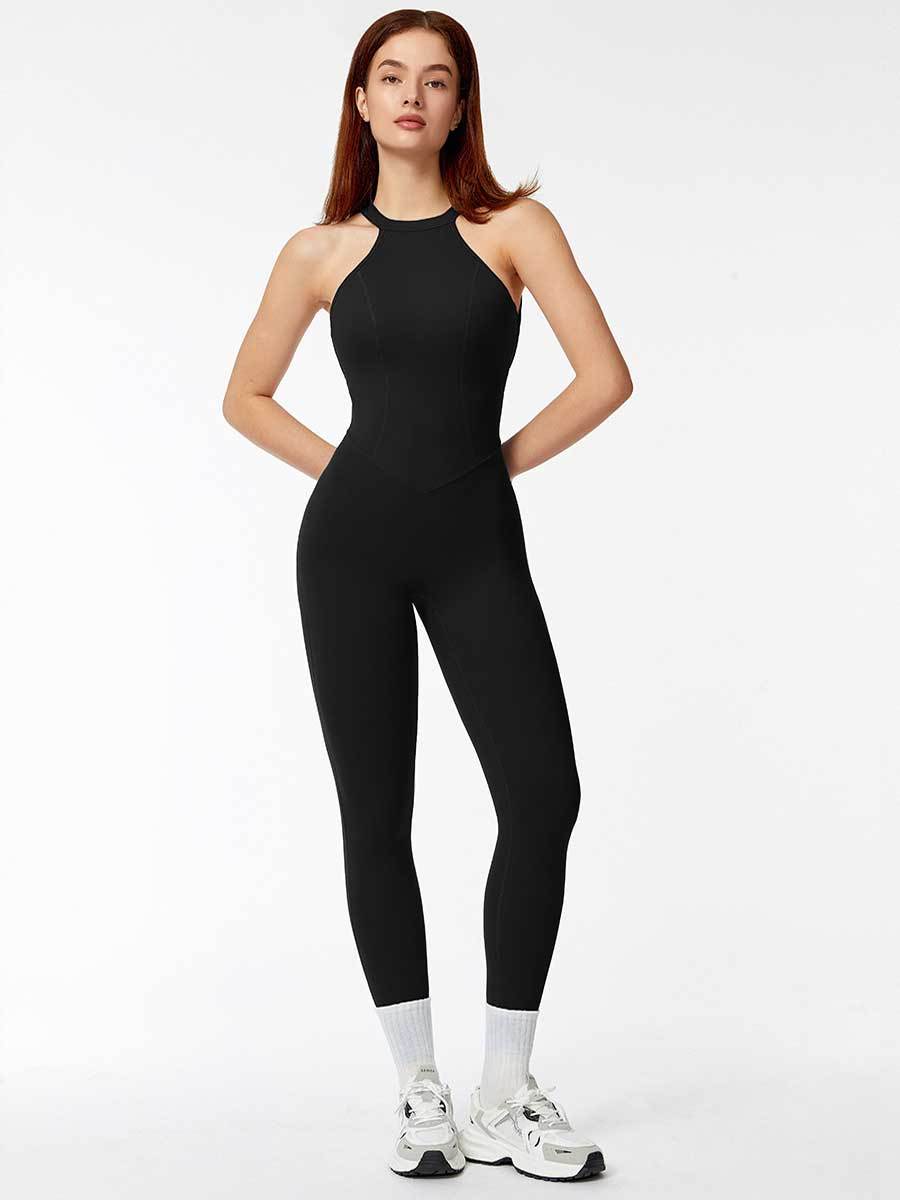 Open Back Sleeveless Activewear Jumpsuit
