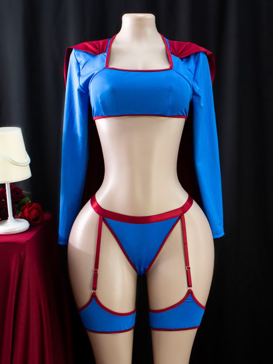 Sultry Superhero Garter Lingerie Set