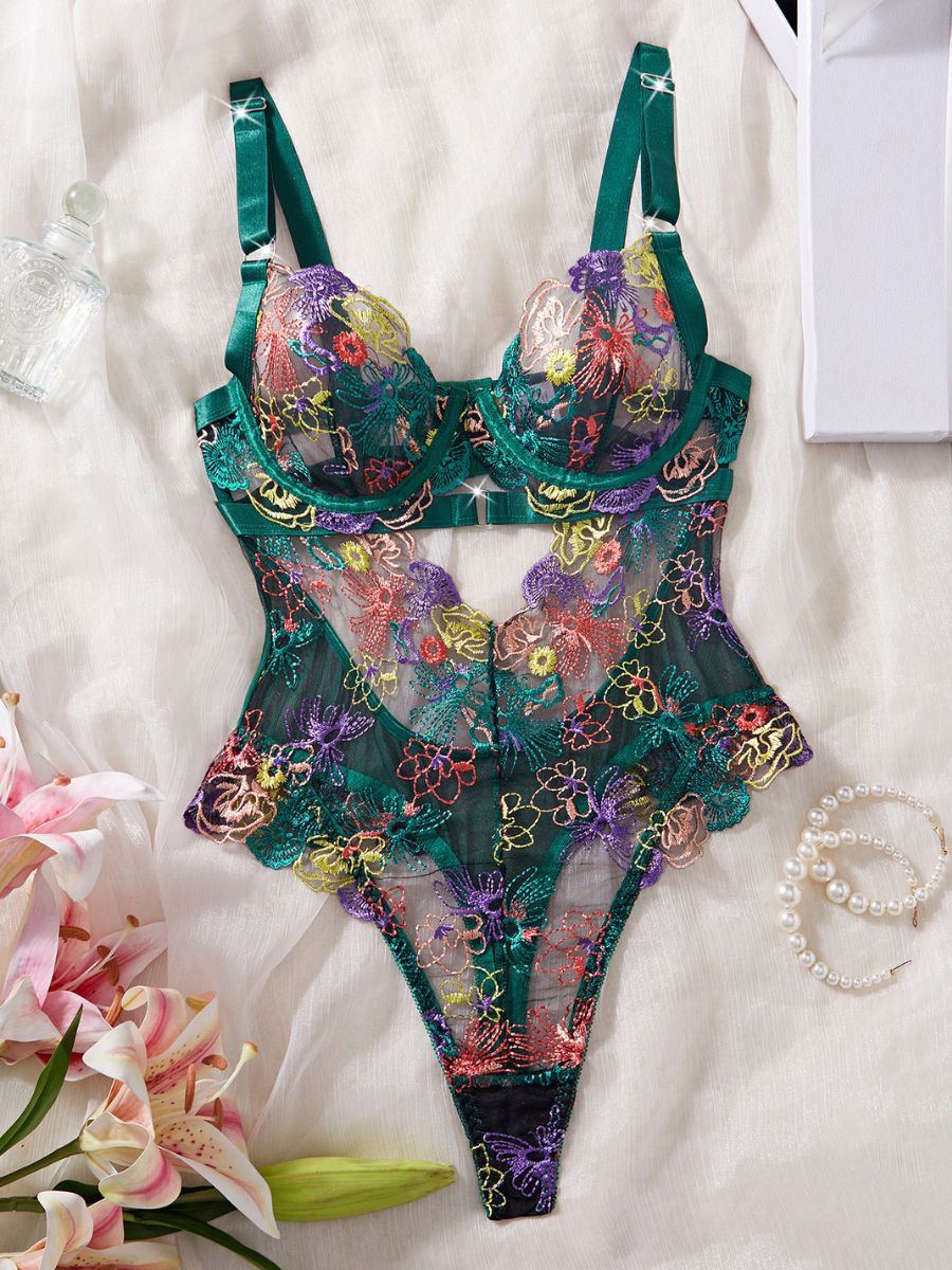Dream Garden Floral Embroidered Bodysuit