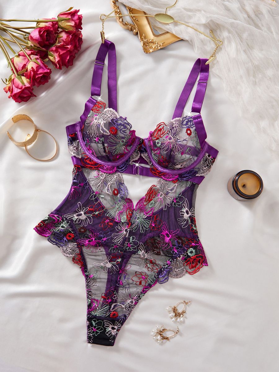 Dream Garden Floral Embroidered Bodysuit