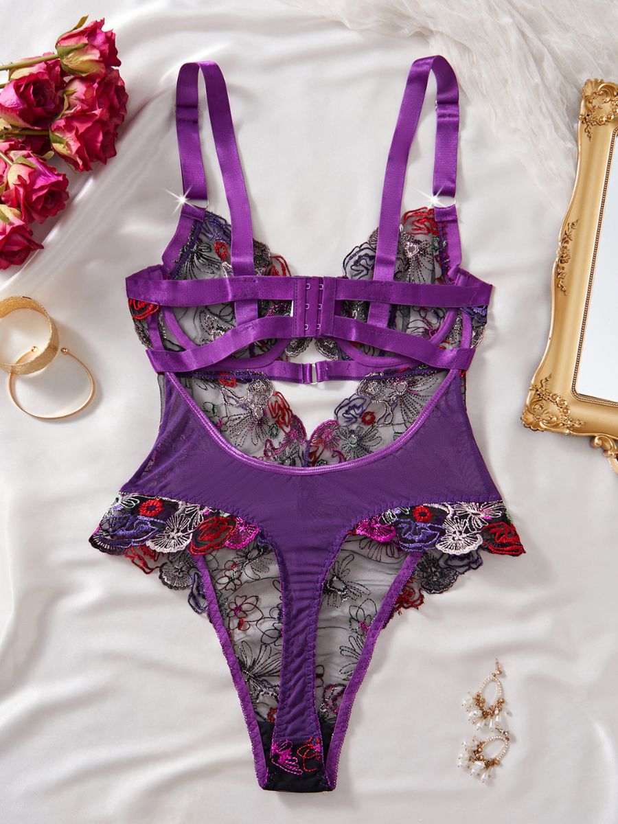 Dream Garden Floral Embroidered Bodysuit