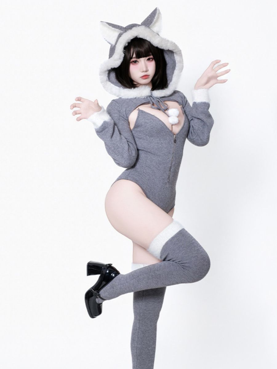 Gray Mrs Wolf Costume