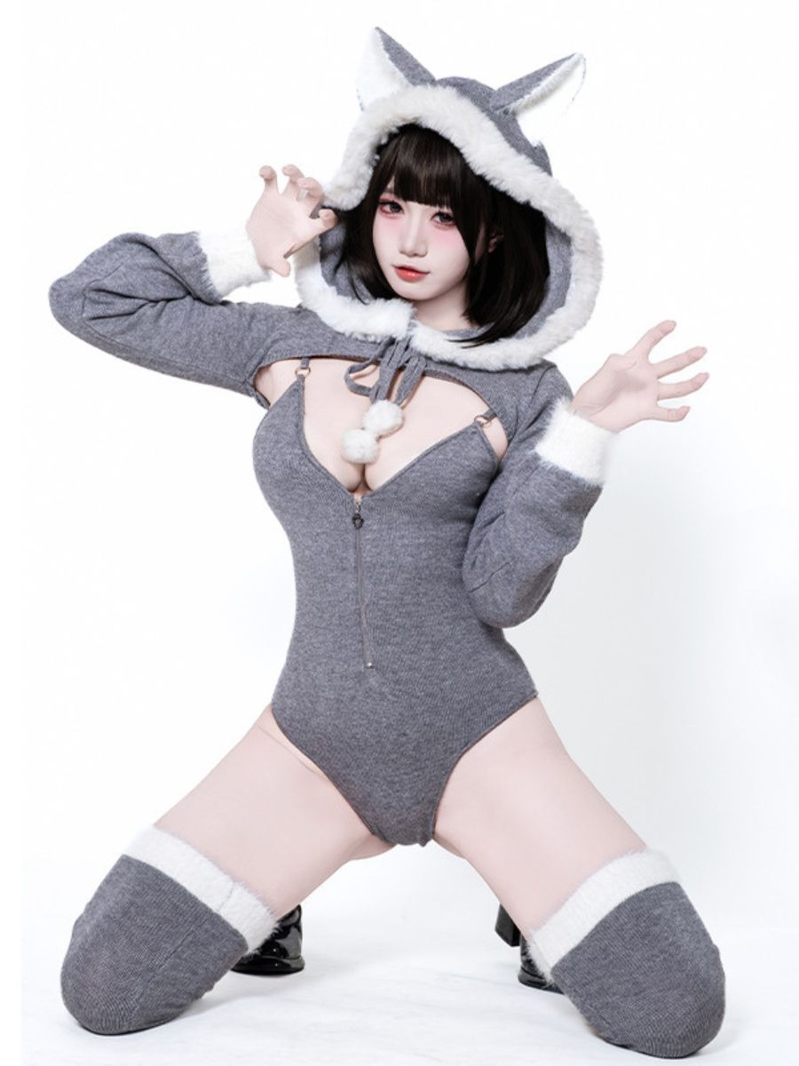 Gray Mrs Wolf Costume