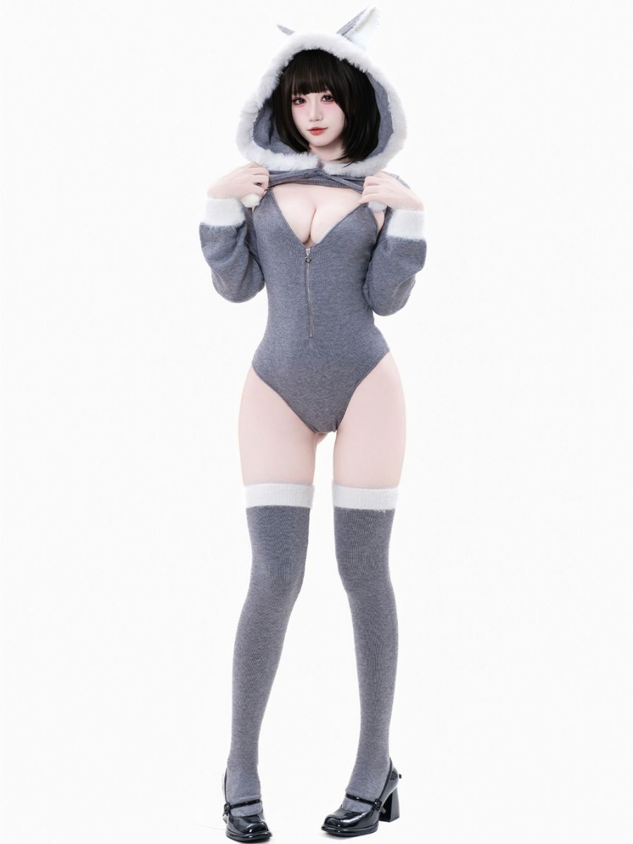 Gray Mrs Wolf Costume