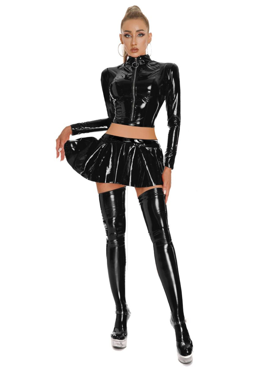 Shiny Latex Look Clubwear Outfit