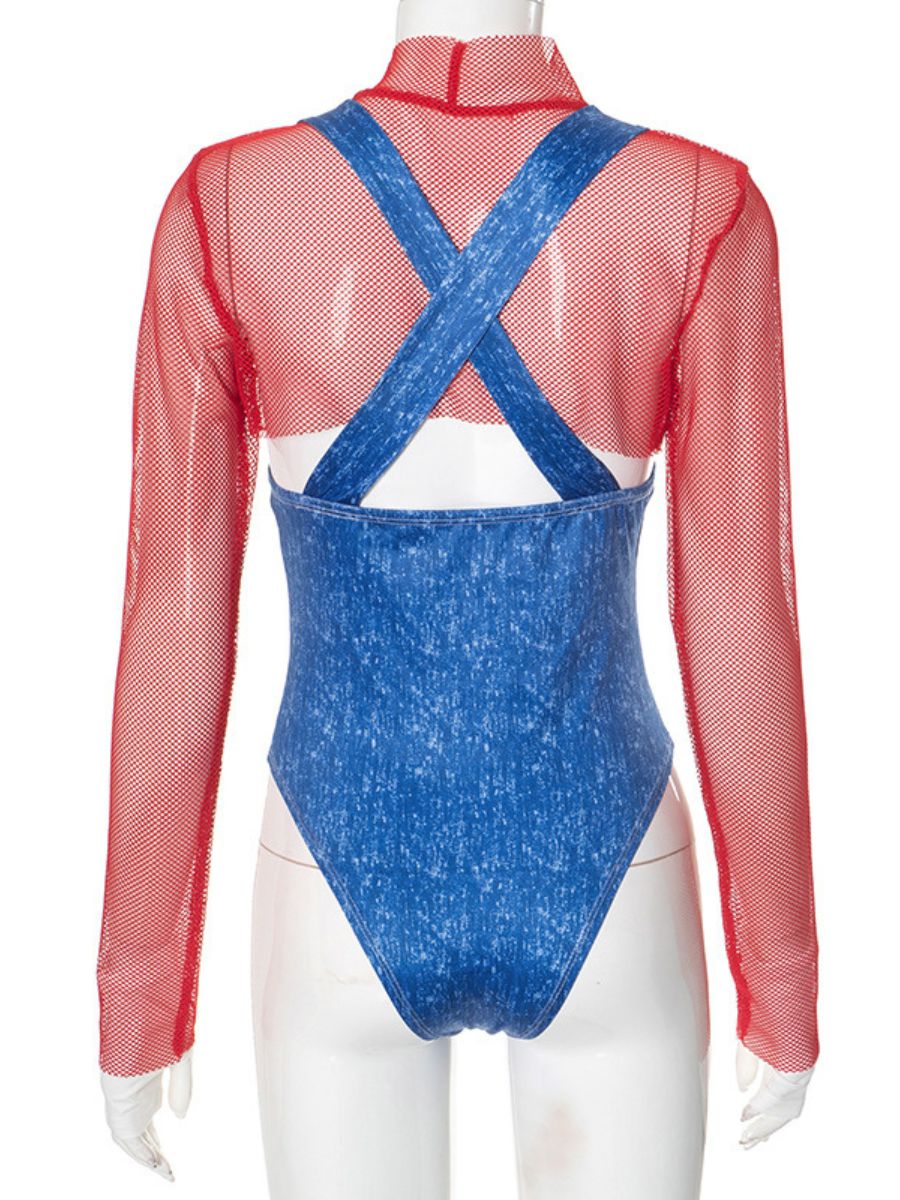 Anime Plumber Bodysuit Lingerie Set