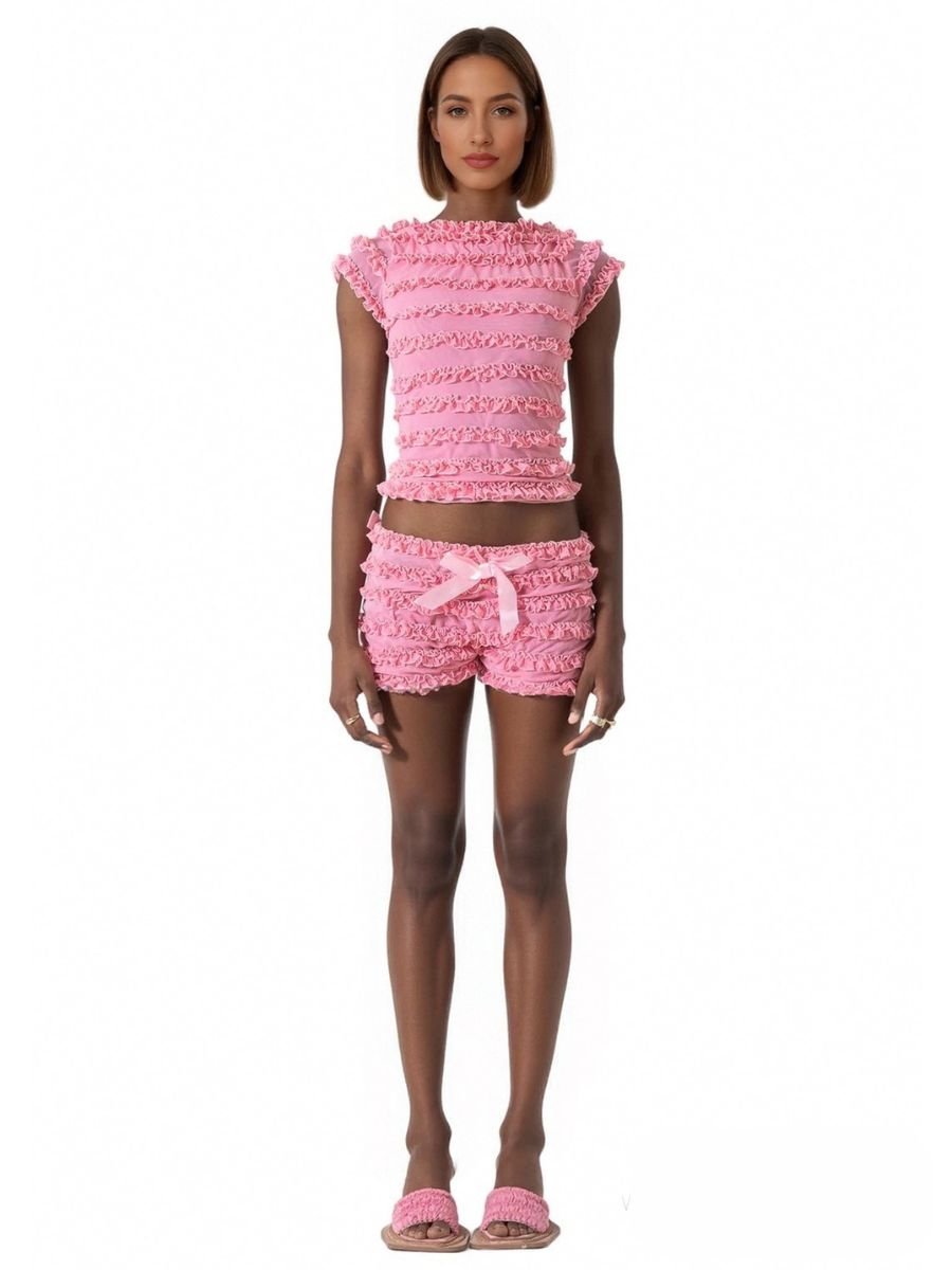 Two Piece Ruffled Girly Rave Outfit - jonesjonas