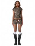 Two Piece Ruffled Girly Rave Outfit